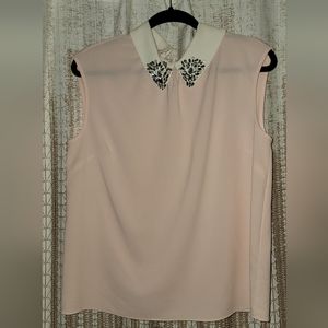TED BAKER embellished collar sleeveless sheer top